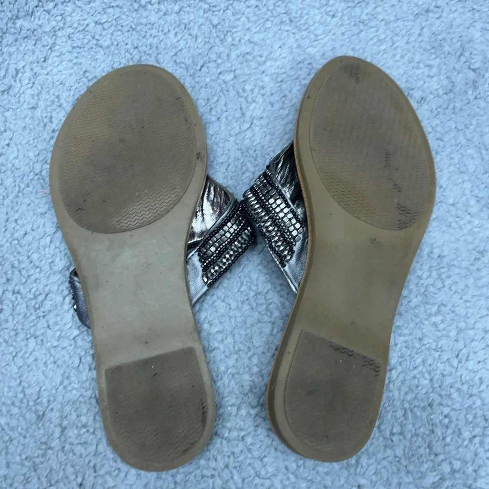 Sonoma Talula Sandals Womens 7 M Black Jeweled Rhinestone Thong Flip‎ Flop